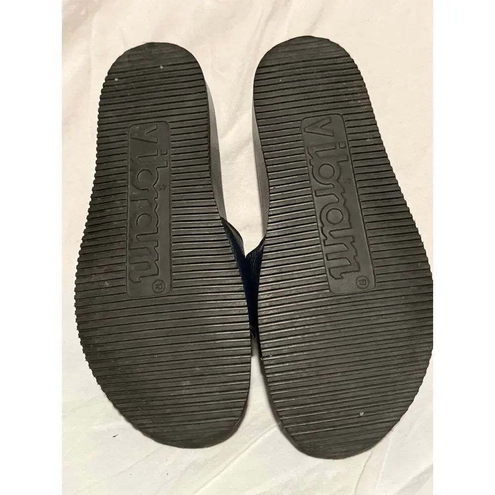 Buscemi Navy Leather Slide Sandals Vibram Sole EU 41